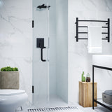 ANZZI SD-AZ8075-01MBR Series 24 in. by 72 in. Frameless Hinged Shower Door in Matte Black with Handle