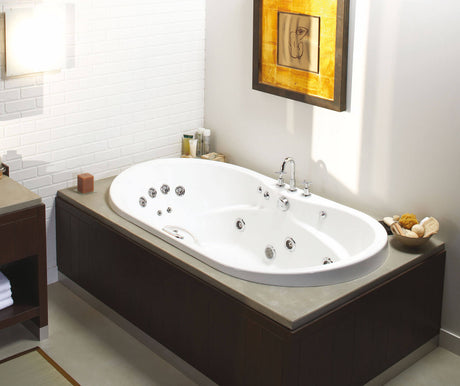 MAAX 102865-004-001-100 Living 6642 Acrylic Drop-in Center Drain Hydromax Bathtub in White