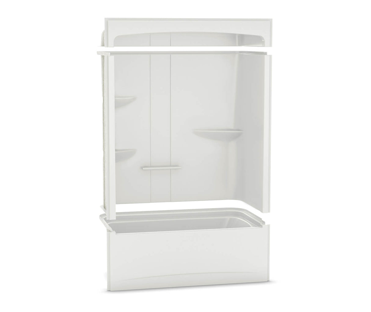 MAAX 107000-SL-103-001 ALLIA TSR-6032 Acrylic Alcove Left-Hand Drain Three-Piece Aeroeffect Tub Shower in White