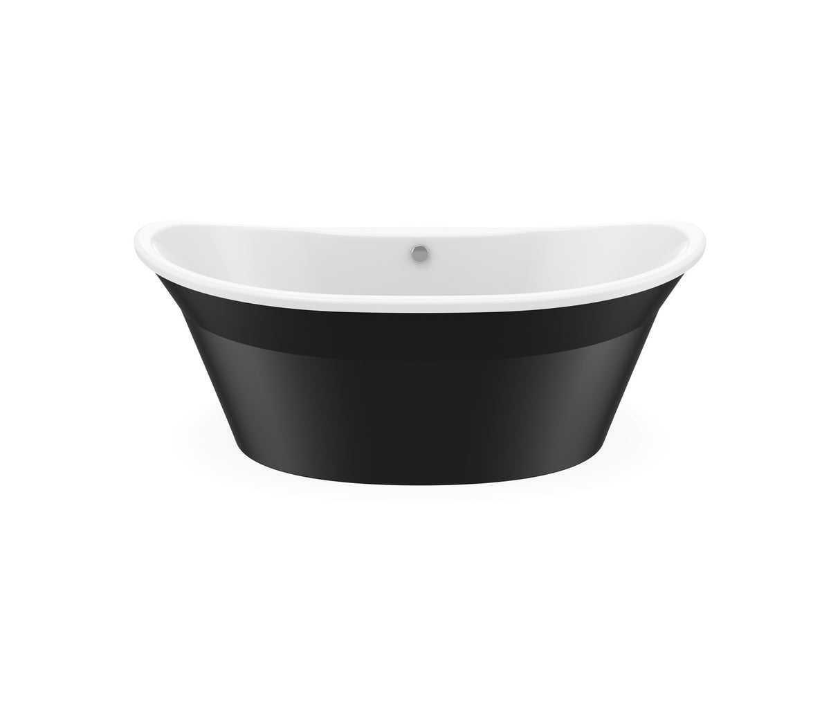 MAAX 106151-000-002-127 Orchestra 6636 AcrylX Freestanding Center Drain Bathtub in White with Black Skirt