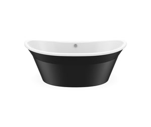 MAAX 106151-000-002-127 Orchestra 6636 AcrylX Freestanding Center Drain Bathtub in White with Black Skirt