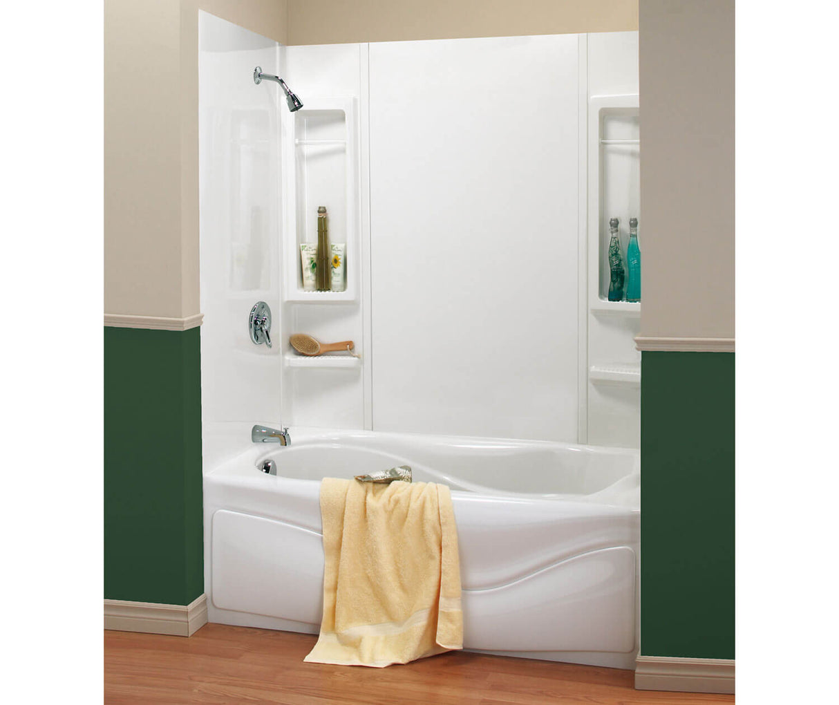 MAAX 101594-000-129-000 Finesse 59 61 x 34 Polystyrene Glue up Five-Piece Tub Wall Surround in White