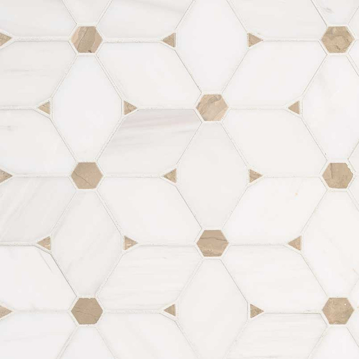 Cecily 10.83X12.6 polished marble mesh mounted mosaic tile SMOT-CECILY-POL10MM product shot multiple tiles angle view