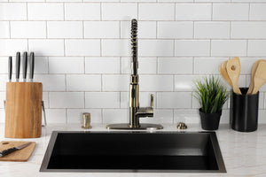 Gourmetier LS877CTLAB Continental Single-Handle Pre-Rinse Kitchen Faucet, Antique Brass