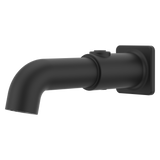 Modern Square Push Button Tub Spout in Matte Black