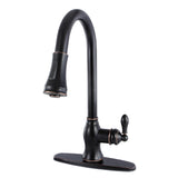 Gourmetier GSY7776ACL American Classic Single-Handle Pull-Down Sprayer Kitchen Faucet, Naples Bronze