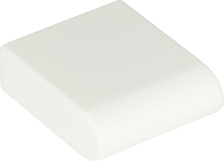 Atlas Homewares Round Rail Knob 1 1/8 Inch High White Gloss