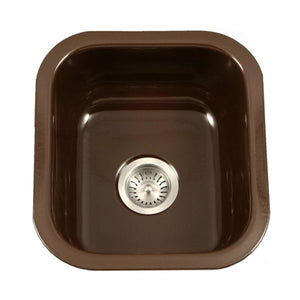 Hamat - CER-1618B-ES - Enamel Steel Undermount Bar/Prep Sink, Espresso 