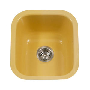 Hamat - CER-1618B-LE - Enamel Steel Undermount Bar/Prep Sink, Lemon
