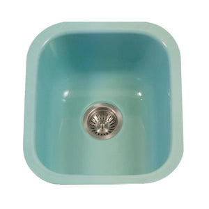 Hamat - CER-1618B-MT - Enamel Steel Undermount Bar/Prep Sink, Mint