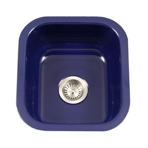 Hamat - CER-1618B-NB - Enamel Steel Undermount Bar/Prep Sink, Navy Blue