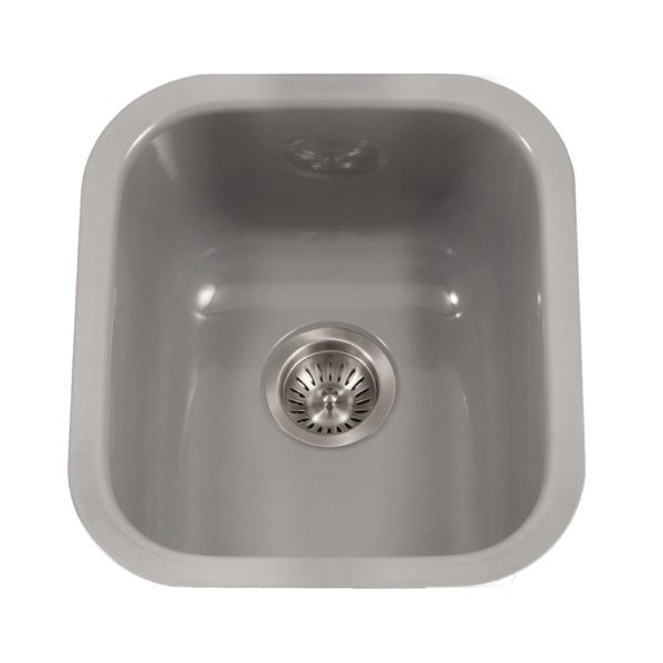Hamat - CER-1618B-SL - Enamel Steel Undermount Bar/Prep Sink, Slate