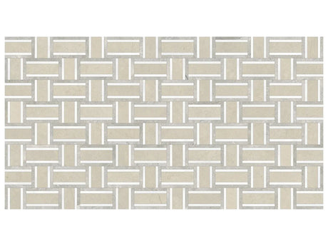 Anatolia Tile Utopio Cesto Clay Honed Natural Stone Waterjet Mosaic 5001-0424-0 Cesto Clay - premium natural stone mosaic tile from Anatolia Tile, available at PoshHaus showroom in Keene, NH