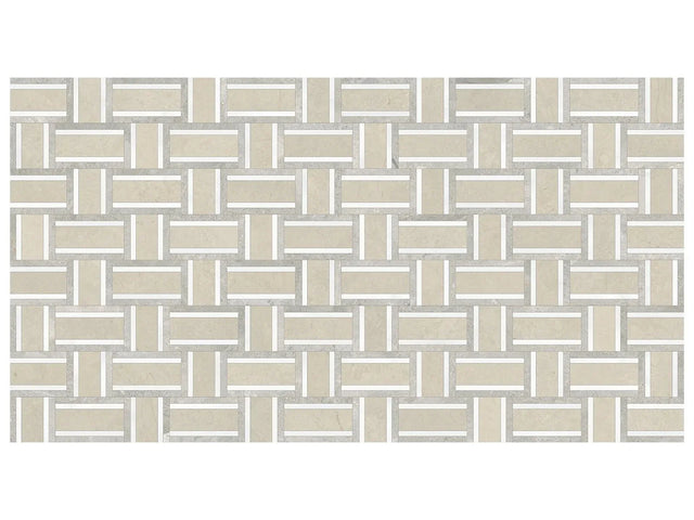 Anatolia Tile Utopio Cesto Clay Honed Natural Stone Waterjet Mosaic 5001-0424-0 Cesto Clay - premium natural stone mosaic tile from Anatolia Tile, available at PoshHaus showroom in Keene, NH