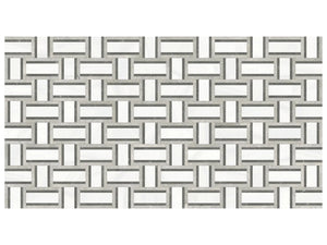 Anatolia Tile Utopio Cesto Mist Honed W/ Polished Accents Natural Stone Waterjet Mosaic 5001-0423-0 Cesto Mist - premium natural stone mosaic tile from Anatolia Tile, available at PoshHaus showroom in Keene, NH