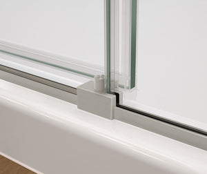 MAAX 135875-900-305-000 Nebula 56 ½-58 ½ x 78 ¾ in. 8mm Sliding Shower Door for Alcove Installation with Clear glass in Brushed Nickel