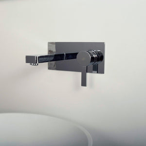 DAX Brass Wall Mount Handle Bathroom Faucet, Chrome DAX-8287