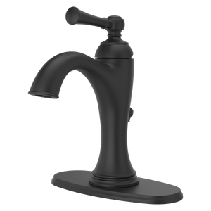 Tisbury Single Control 4" Centerset Bathroom Faucet in Spot Defense Matte Black