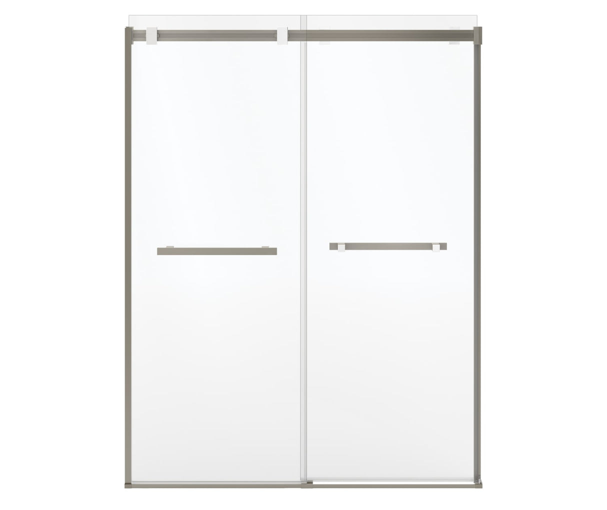 MAAX 136955-810-290-000 Duel Alto 56-59 X 78 in. 8mm Bypass Shower Door for Alcove Installation with GlassShield® glass in Brushed Nickel & Matte White
