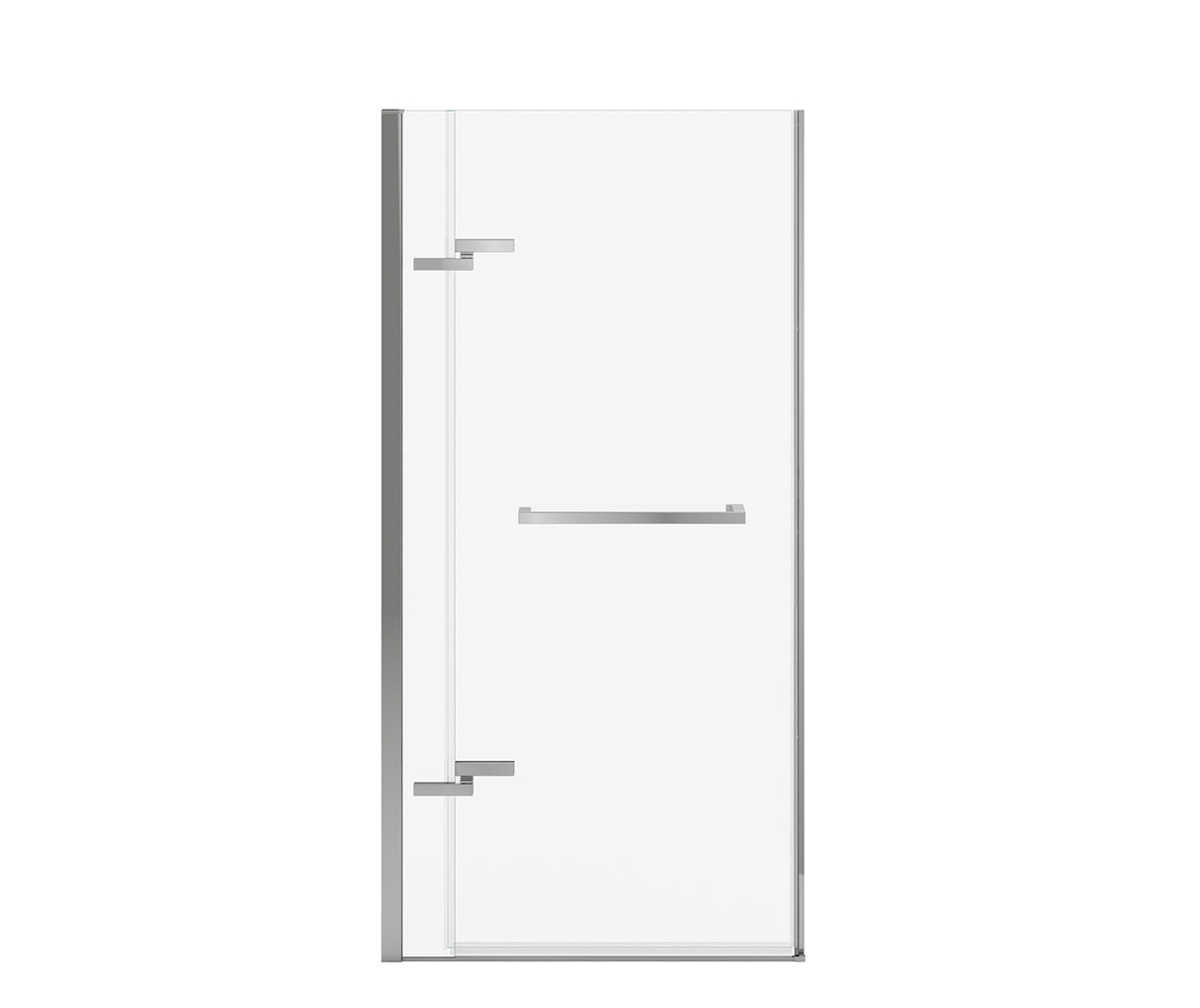 MAAX 139577-900-084-000 Reveal Sleek 71 41 ½-44 ½ x 71 ½ in. 8mm Pivot Shower Door for Alcove Installation with Clear glass in Chrome