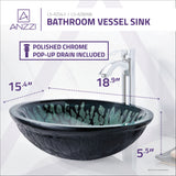 ANZZI LS-AZ8098 Patuvendi Series Deco-Glass Vessel Sink in Lustrous Black