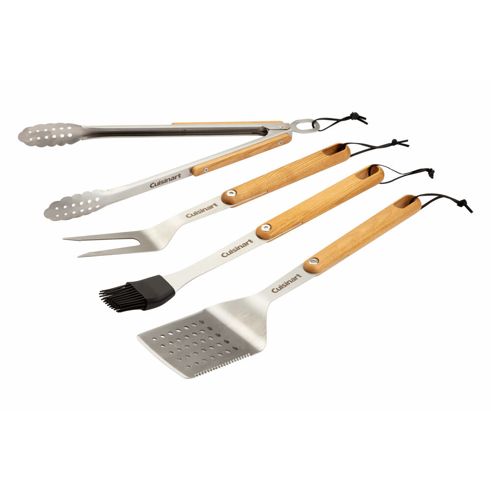 Cuisinart Grill CGS-1100 Ash BBQ Toolset 4 Piece, Wood is Sealed