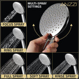 ANZZI SH-AZ101BN Heavy Rainfall Stainless Steel Shower Bar with Hand Sprayer in Brushed Nickel