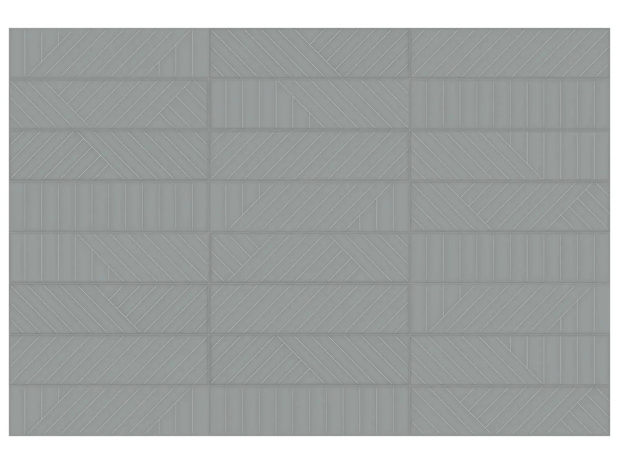Anatolia Geometra 3X12 Maze Charcoal Glossy Ceramic Wall Tile 4000-0302-0 Charcoal Maze 3x12 - premium natural stone mosaic tile from Anatolia Tile, available at PoshHaus showroom in Keene, NH