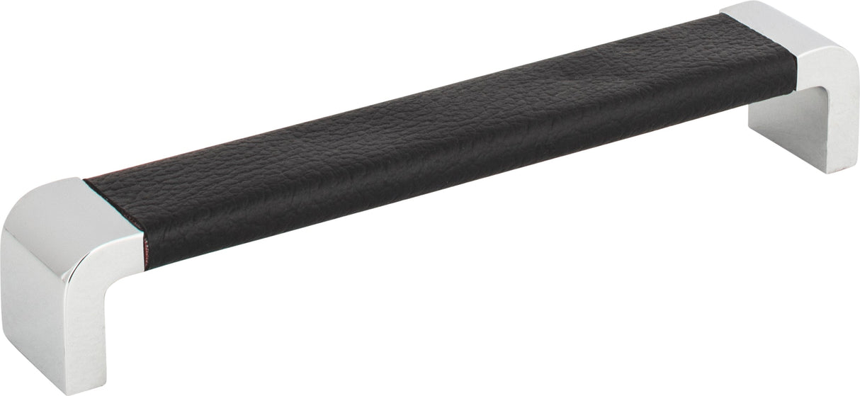 Atlas Homewares Paradigm Pull 6 5/16 Inch (c-c) CH & Black Leather