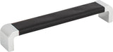 Atlas Homewares Paradigm Pull 6 5/16 Inch (c-c) CH & Black Leather