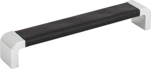 Atlas Homewares Paradigm Pull 6 5/16 Inch (c-c) CH & Black Leather