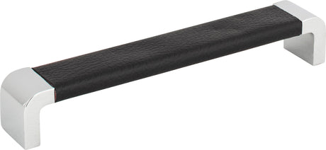 Atlas Homewares Paradigm Pull 6 5/16 Inch (c-c) CH & Black Leather