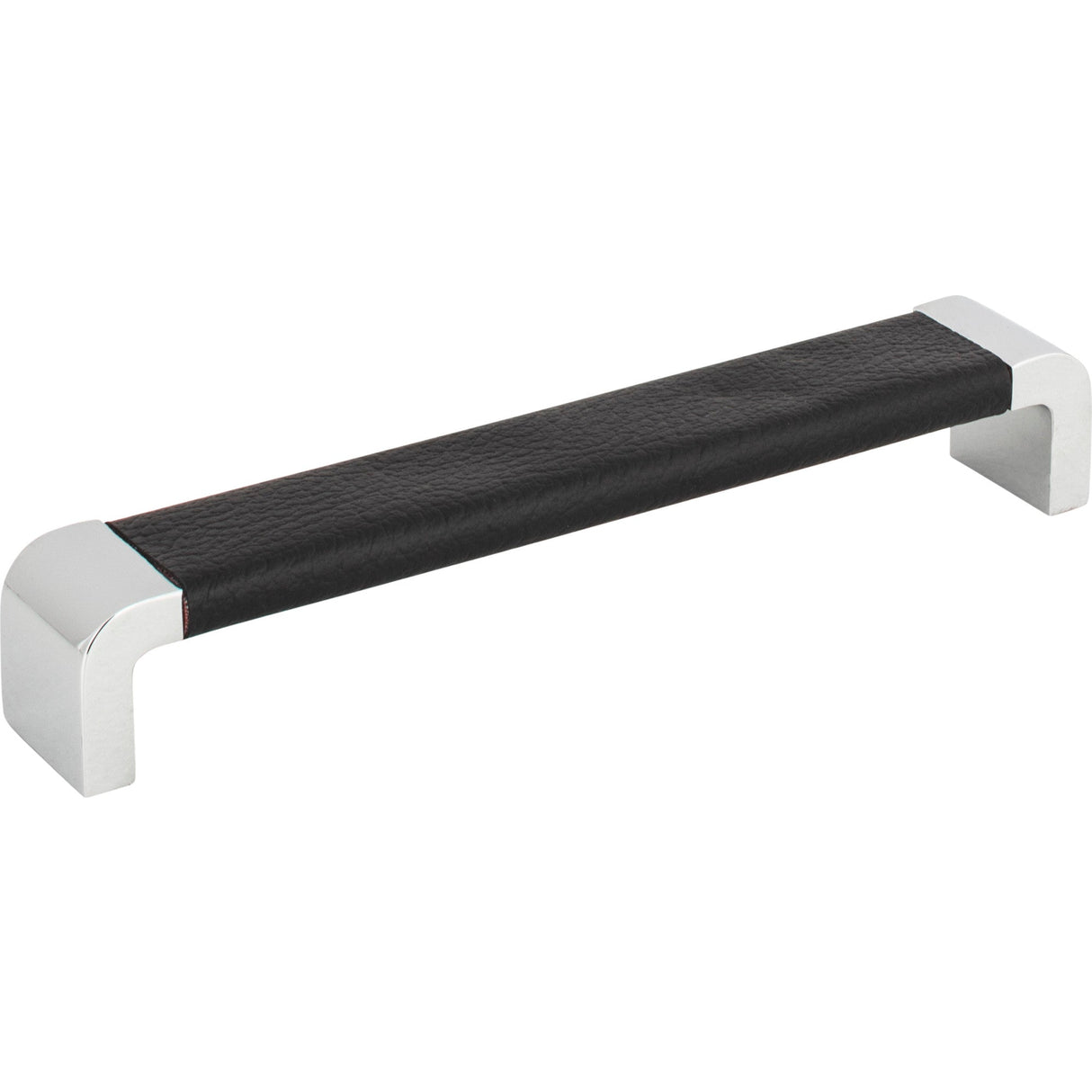 Atlas Homewares Paradigm Pull 6 5/16 Inch (c-c) CH & Black Leather