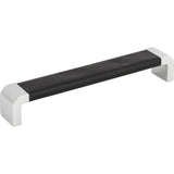 Atlas Homewares Paradigm Pull 6 5/16 Inch (c-c) CH & Black Leather