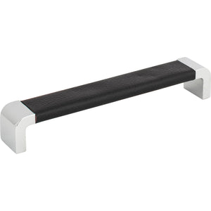 Atlas Homewares Paradigm Pull 6 5/16 Inch (c-c) CH & Black Leather