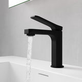 ANZZI L-AZ900MB-CH Single Handle Single Hole Bathroom Faucet With Pop-up Drain in Matte Black & Chrome