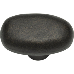 Atlas Homewares Distressed Oval Knob 1 11/16 Inch Oil Rubbed Bronze