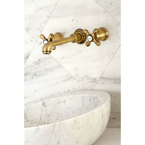 Kingston Brass KS7123AX English Country Two-Handle Wall Mount Bathroom Faucet, Antique Brass