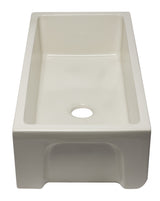 ALFI brand AB3618HS-B  36 inch Biscuit Reversible Smooth / Fluted Single Bowl Fireclay Farm Sink