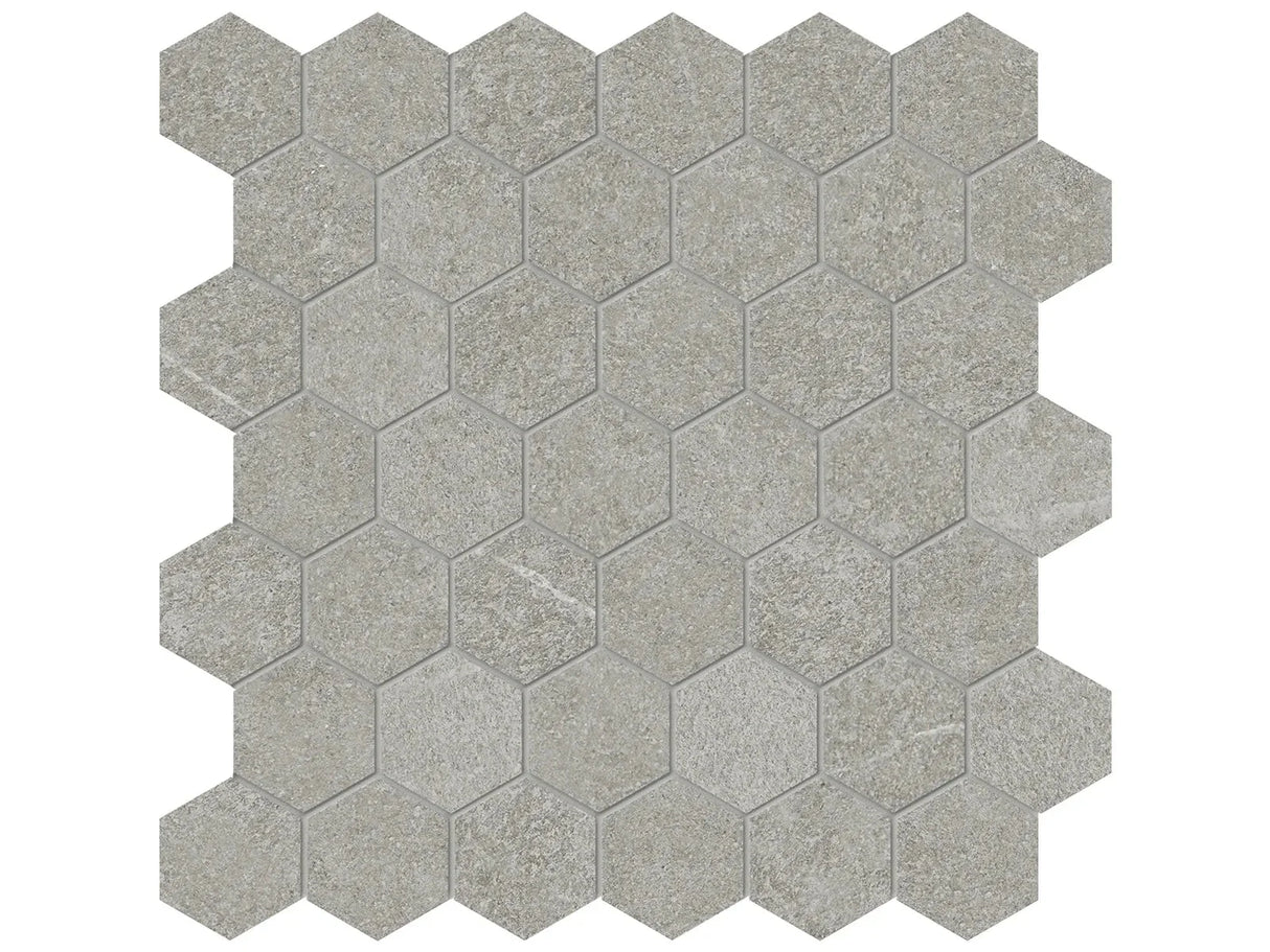 Anatolia Tile 2" Mjork Color Body Porcelain Clay Hexagon 42 Piece Mosaic 4501-0381-0 1 Sheet = .97 Sq. Ft." Clay 2" Hexagon - premium natural stone mosaic tile from Anatolia Tile, available at PoshHaus showroom in Keene, NH
