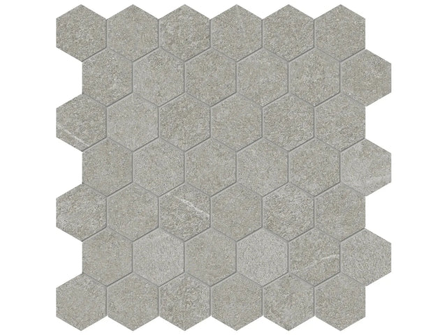 Anatolia Tile 2" Mjork Color Body Porcelain Clay Hexagon 42 Piece Mosaic 4501-0381-0 1 Sheet = .97 Sq. Ft." Clay 2" Hexagon - premium natural stone mosaic tile from Anatolia Tile, available at PoshHaus showroom in Keene, NH