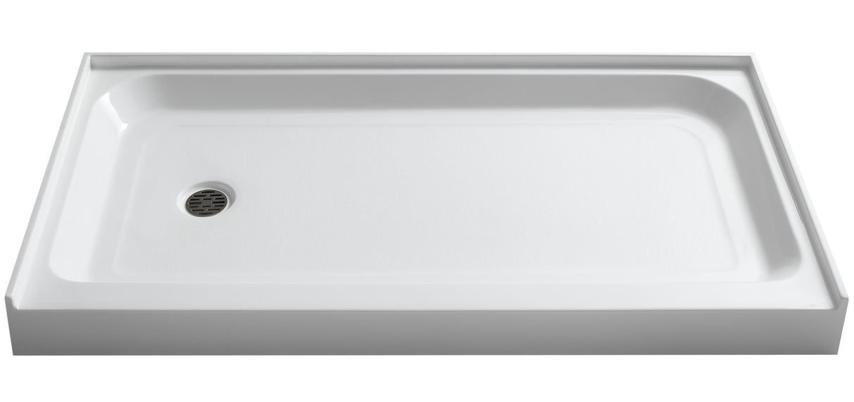 ANZZI SB-AZ04LD-R 36 x 60 in. Left Drain Single Threshold Shower Base in White