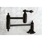 Kingston Brass KS3105AL Restoration Wall Mount Pot Filler Kitchen Faucet, Oil Rubbed Bronze