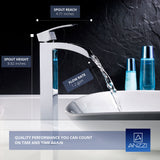 ANZZI L-AZ097 Key Series Single Hole Single-Handle Vessel Bathroom Faucet in Polished Chrome