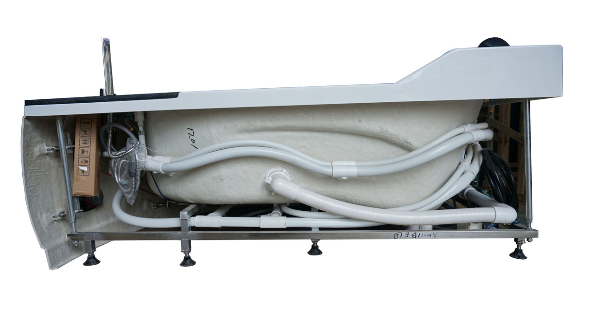 EAGO AM113ETL-R 5.5 ft Right Corner Acrylic White Whirlpool Bathtub for Two