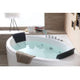 EAGO AM200  5' Rounded Modern Double Seat Corner Whirlpool Bath Tub with Fixtures