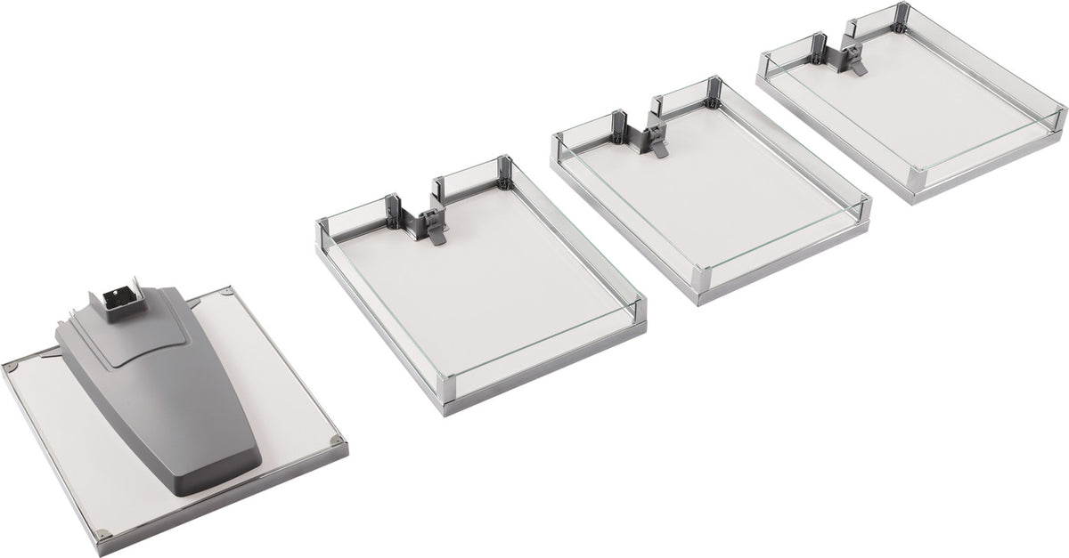 Häfele 549.64.205 Tray Set (of Four), for LAVIDO Pantry Pull-Out, Chrome/White, 449 mm (17 11/16")