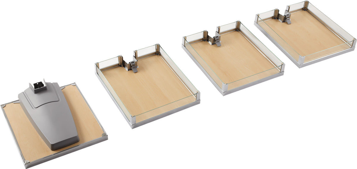 Häfele 549.60.254 Tray Set (of Four), for LAVIDO Pantry Pull-Out, Chrome/Anthracite, 403 mm (15 1/4")