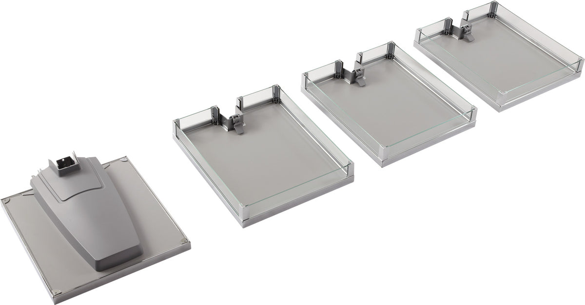 Häfele 549.64.205 Tray Set (of Four), for LAVIDO Pantry Pull-Out, Chrome/White, 449 mm (17 11/16")