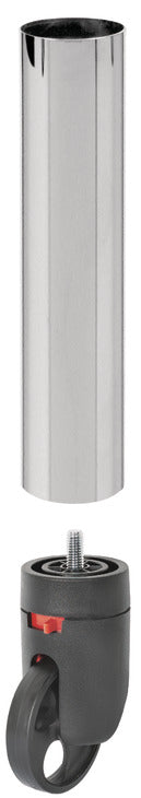 Häfele 661.29.910 Swiveling Caster, M10 Stem, with Brake, Load-Bearing Capacity 264 lbs., With M10 thread, Silver with silver wheel